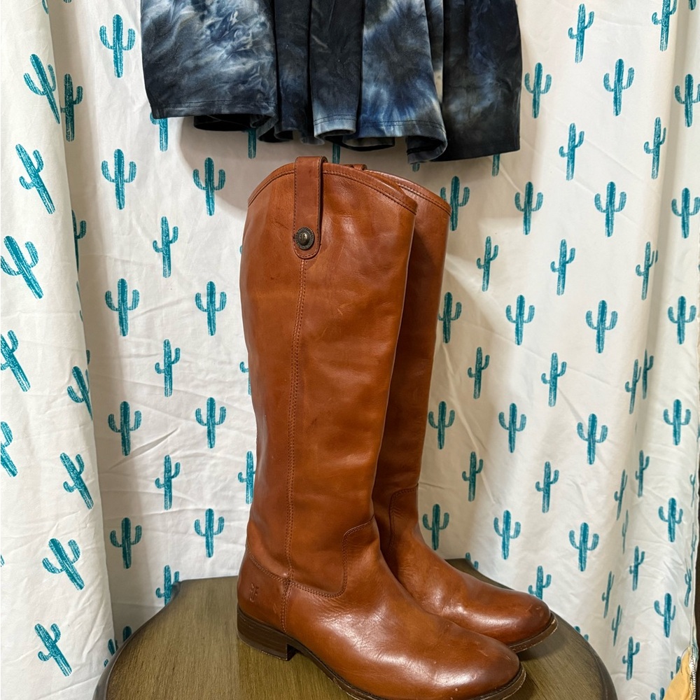 FRYE Brown Leather Melissa Boots “WESTERN WEAR” “EQUESTRIAN” “KNEE HIGH BOOTS”